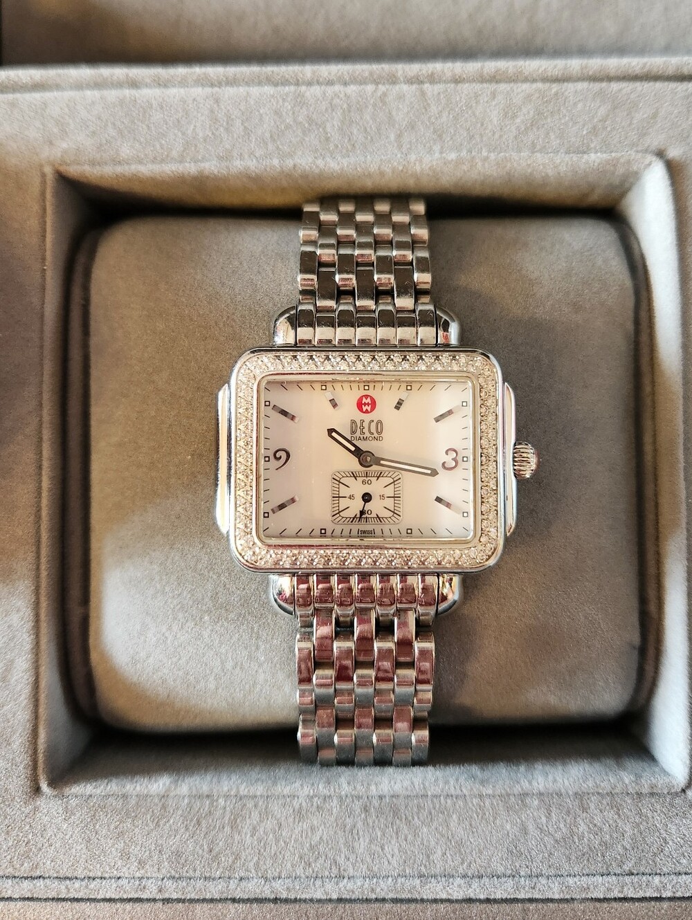 Michele Cadet Deco, 2008 Diamond Watch, Stainless Steel 16mm